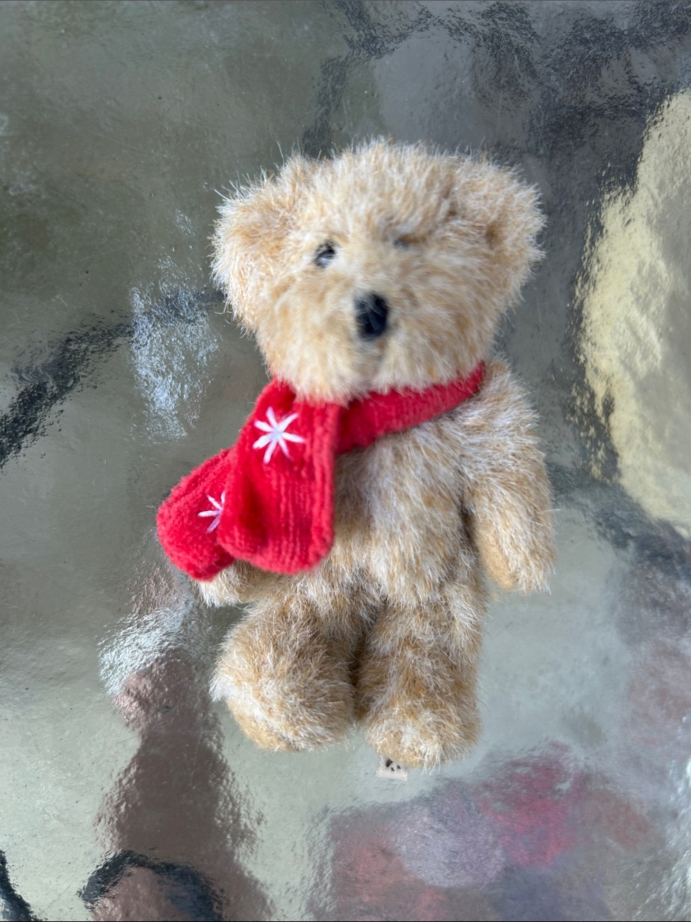 Boyds Brown Teddy Bear with Red Scarf
